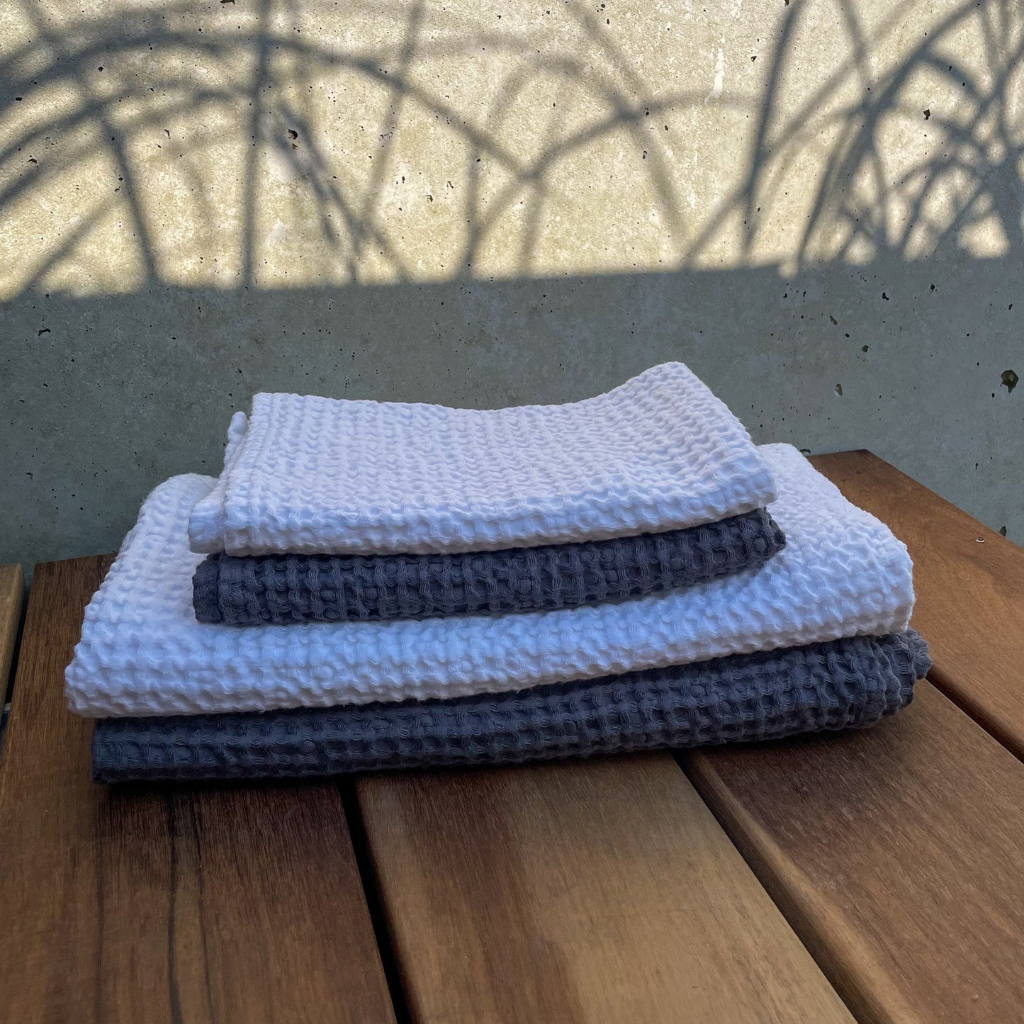 Waffle bath towel